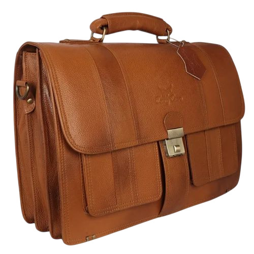 Medical Leather Bag - Pure Leather, Customized Size, Brown | Overflap Buckle Closure, Polished Surface, Durable Comfortable Shoulder Bag