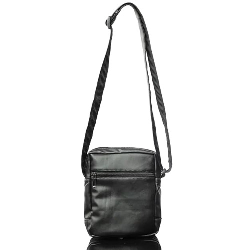 Mens Black Leather Sling Bag