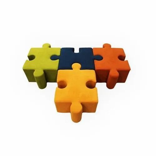 Play School Jigsaw Kids Sofa Set - 55x85x33 cm Multicolor | Comfortable Durable Easy to Clean Eco-Friendly