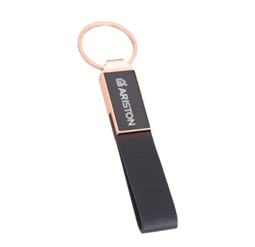 Steel Promotional Keyrings - Steel, Pocket-Friendly Size, Black & Brass | Metal Ring, Safety Hook, Logo Customizable, Scratch Resistant