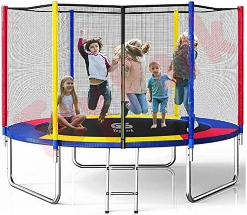 14ft Trampoline - Rubber Mild Steel, Standard Size, Multicolor | Comfortable, Eco Friendly, Durable