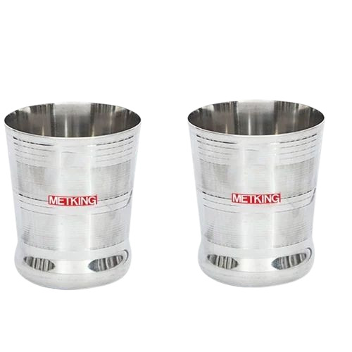 180 Ml Stainless Steel Glasses - 6mm Thickness, Silver, Polished | Rust Proof, Corrosion Resistant, Durable, Heat Resistant