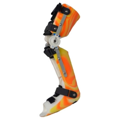 Durable Carbon Fiber Kafo Knee Ankle Foot Orthosis - Large, Vibrant Orange | Strong, Lightweight, Customizable Shape