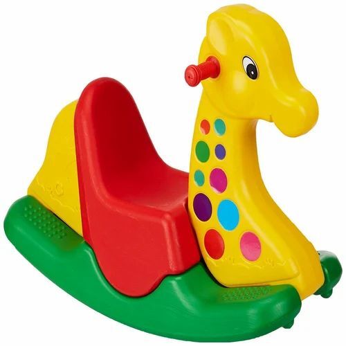Giraffe Ride On Toys - Plastic Standard Size, Red Yellow Green | Manual Operate, Eco Friendly, Comfortable Durable