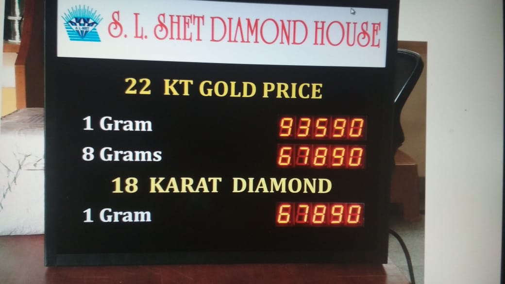 Gold And Silver Rate Display Board