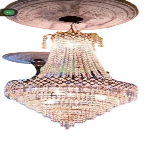 Home Wedding Crystal Chandelier - Glass, Gold, Polished Finish, LED Electric Light | Fancy Decorative Hanging