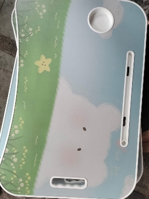 Kids Folding Study Table with Cup Holder | Cartoon Design | Portable Laptop Table for Children