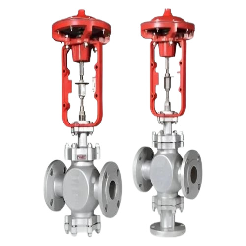 On / Off Control Valve - Stainless Steel Customized Size Silver Pneumatic 10 Bar Flanged End Globe Type
