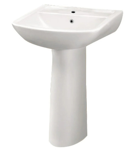 Parryware Ceramic Pedestal Wash Basin - Vitreous China 560x425x700 mm White | Durable Wall Mounted Glossy Finish