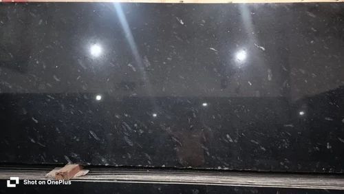 Pearl Black Granite Stone - 16mm Thick Polished Rectangular Slab, Pearl Black Flooring Granite