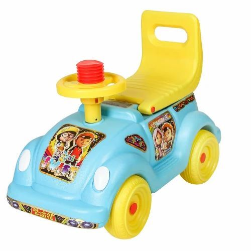 Swift Rideons Toy - Plastic, Standard Size, Blue & Yellow | Manual Operation, Stylish, Eco Friendly, Durable, Comfortable