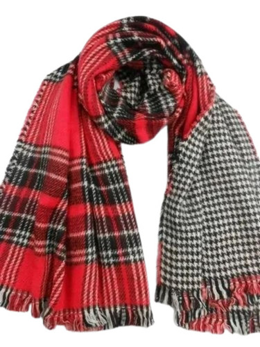 Winter Scarf - Wool Medium Red, Breathable Fabric, Quick Dry, Neatly Stitched, Lightweight