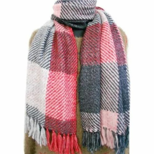 Wool Stoles - Wool, Standard Size, Multicolor Checked | Lightweight, Quick Dry, Neatly Stitched, Fancy Fashion Stoles