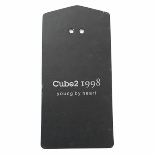 Black Shirt Tag - Hard Paper, Customized Size, Black | Eco-Friendly, Printed, Fine Finish, Lightweight