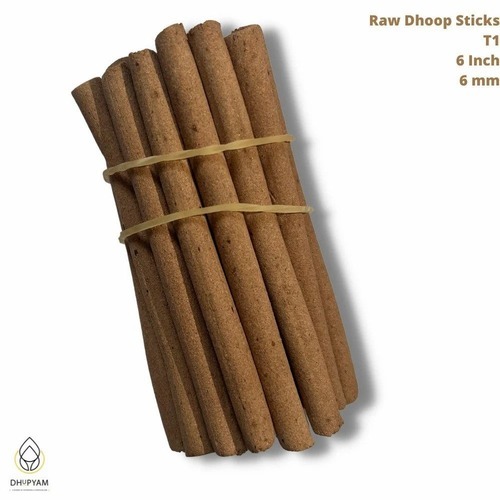Cow Dung Dry Dhoop Sticks - Handmade Brown Prime Grade | Boxed for Worship Use