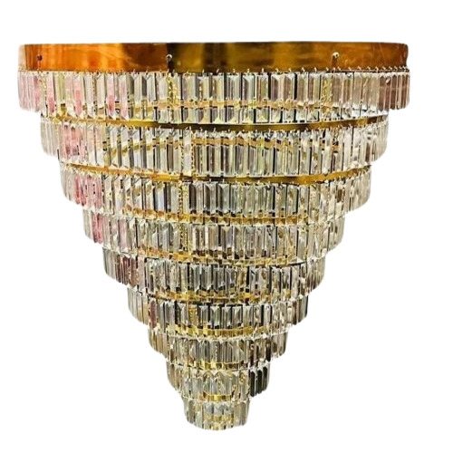 Fancy Wedding Crystal Chandelier - Glass, Gold, Polished, Led Electric | Fancy Decorative Hanging Light