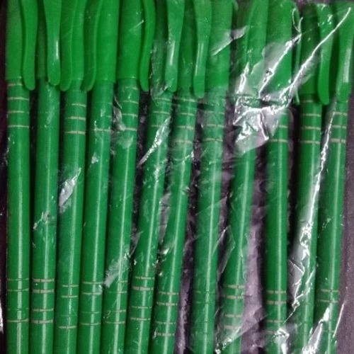 Green Ball Pen - Plastic Body, 12 Piece Set, Green | Good Quality, Custom Size, School and Office Use