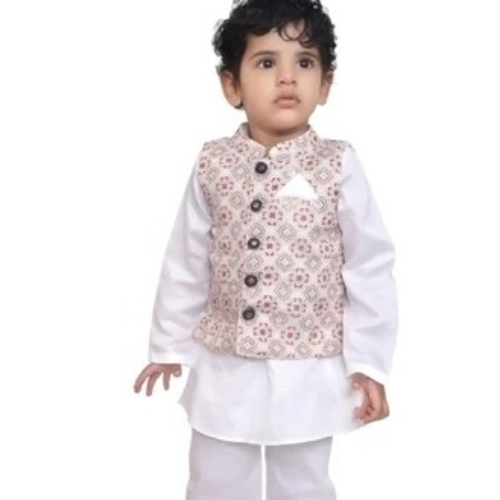 Kids Kurta Pyjama Waistcoat Set