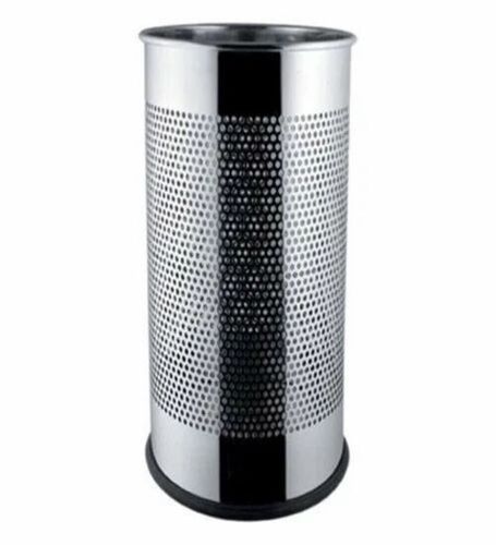 Rustproof Stainless Steel Dustbin - SS202 Stainless Steel, 10x14 Inch, Silver | 12 L Capacity, Open Top, Manual Use for Office Household Outdoor