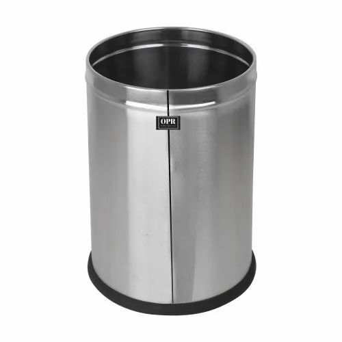 Stainless Steel Solid Open Bin - SS202 Stainless Steel, 12x8 Inch, Silver | 7 L Manual Capacity, Polished Finish