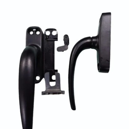 Upvc Casement Window Handle - Zinc, 6 Inch, Black Finish | Manual Control, Galvanized Surface Treatment