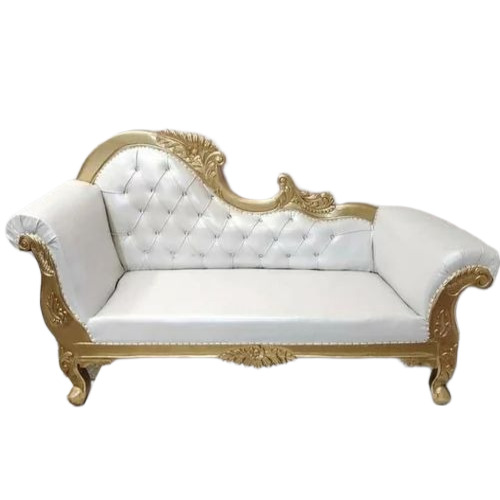 Wedding Wooden Stage Sofa - Solid Wood, White, Foam Padding, Indian Style, Durable Termite Proof