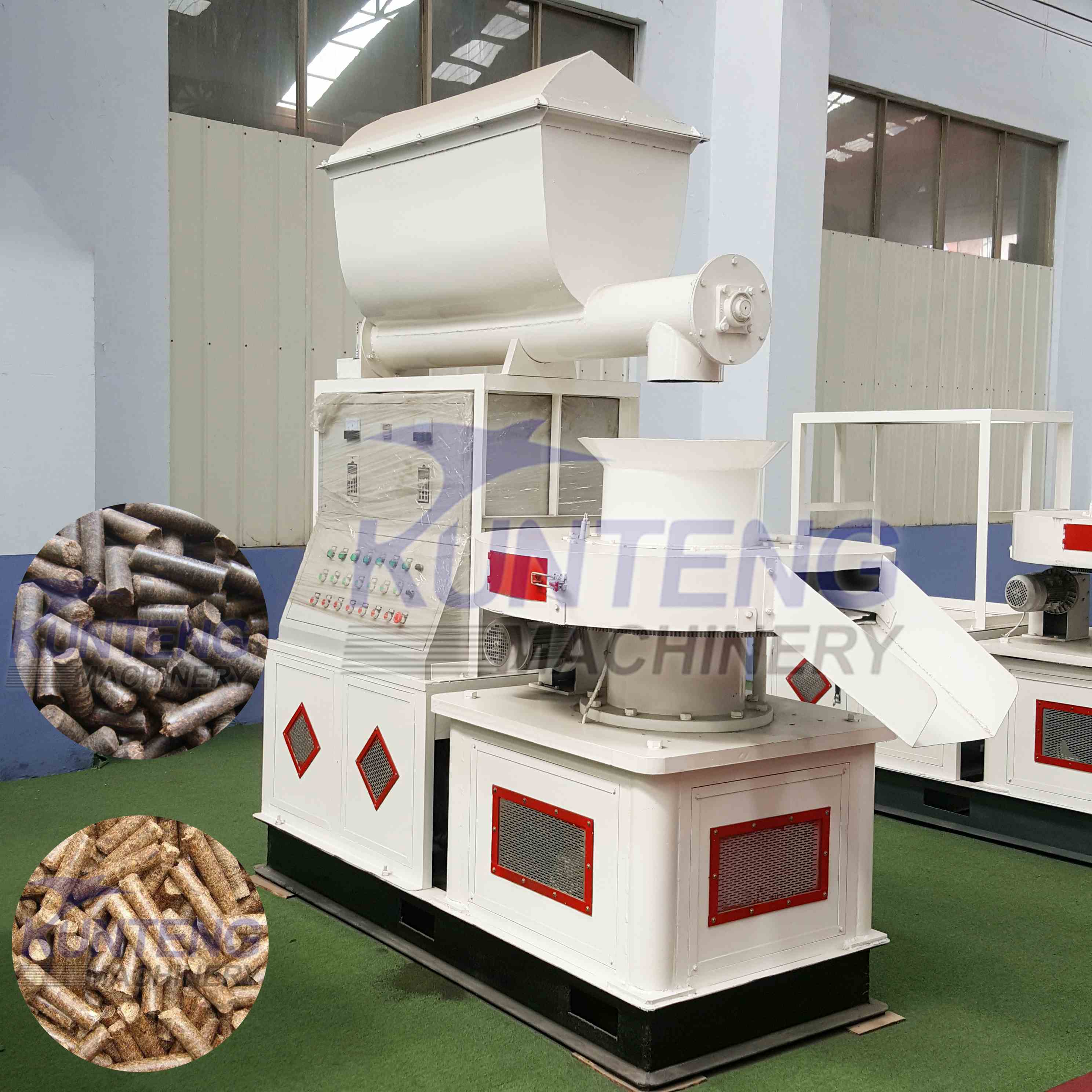 Biomass Bamboo Chip Pellet Sawdust Fuel Pellet Making Machine - Color: Customized
