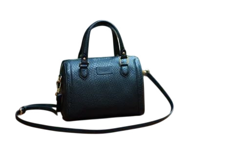 Pu Leather Ladies Handbag - PU Leather, Customized Size, Black, Zipper Closure | Designer Pattern, Shoulder Style, Water Resistant, 1 Year Warranty