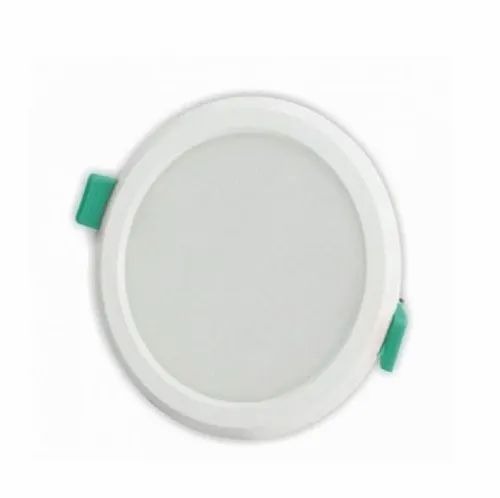 12 W Round Led Down Light - Chrome Body, 13.5x1.5 cm, Cool White | Plastic, Single Phase, IP55, Home Use