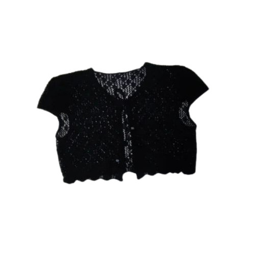 Ladies Crochet Top - Cotton, Sizes S-XXXL, Black, Machine-Made | Quick Dry, Lightweight, Neatly Stitched