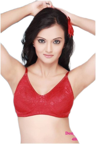 Lady Plain Red Bra - Design: Elegant And Eye-Catching