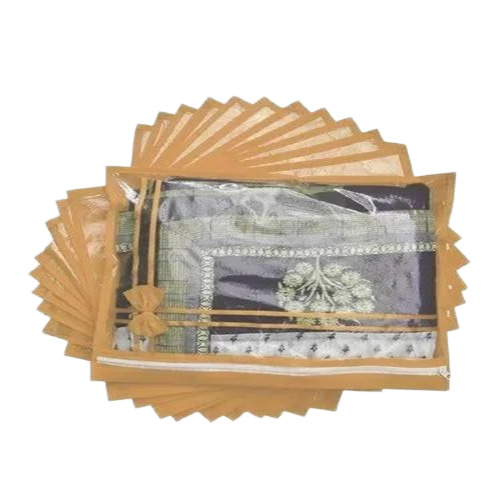 Zipper Pvc Saree Cover - PVC, 45x32x1 cm, Transparent | Moisture Proof, Glossy, Zipper Closure