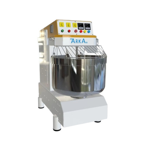 Bakery Spiral Dough Mixer - Metal, Silver Black, 220V, Electric | Double Speed, Semi Automatic, Overload Protection, Emergency Stop