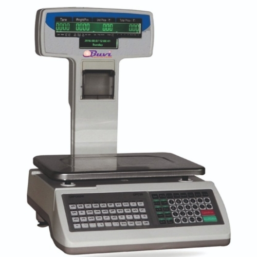 Buvi Semi-Automatic Bill Printing Weighing Scale - White Electric Power Supply | Durable Corrosion Resistant Rust Proof