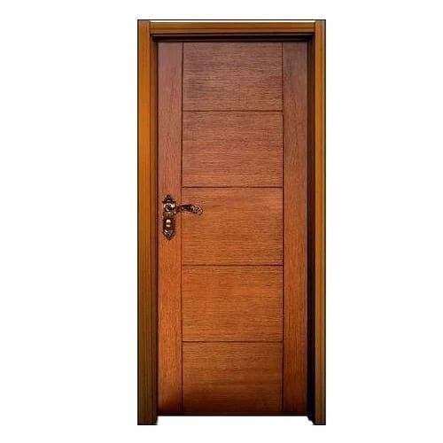 Pvc Flushdoor - Wood Frame Customized Size Brown | Durable Rust Proof
