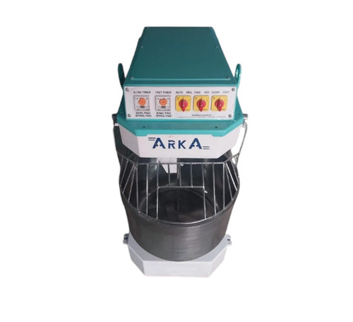 Semi Automatic Spiral Mixer - Stainless Steel, 42 Ltr, Silver Black, 3 KW, 300-500 RPM | Electric, 1 Year Warranty