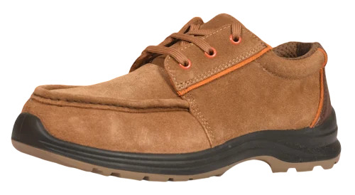 Suede Leather Safety Shoes - Leather Customized Size Brown Steel Toe PU Insole Lightweight Lace Design