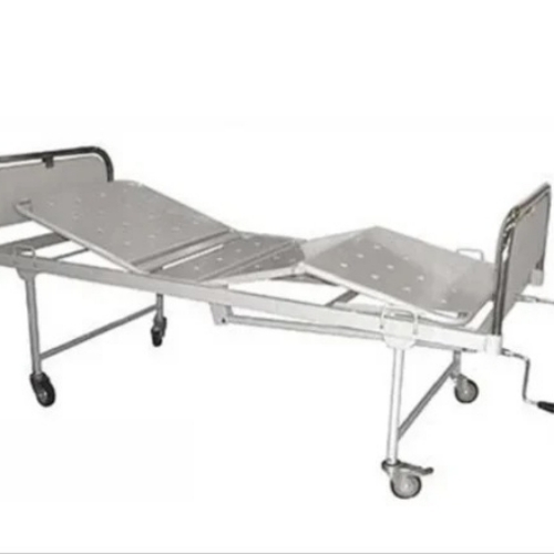 Hospital Fowler Bed - Stainless Steel Silver Foldable | Adjustable Durable Portable Easy to Operate