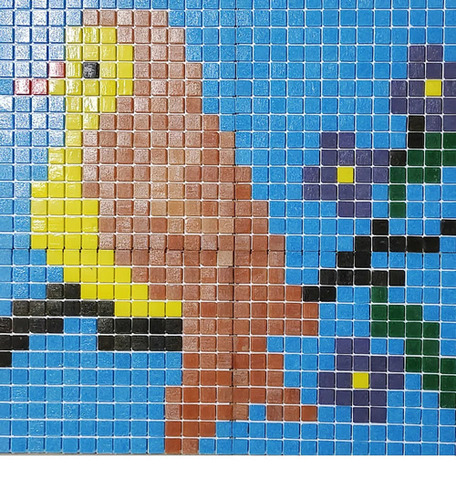 2mm Glass Mosaic Tiles - Glass, 2x2 Feet, Multi Color | Abstract Design, Gloss Finish, Durable, Wall Application