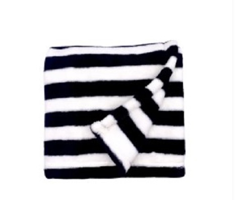 Black And White Striped Fleece Blanket