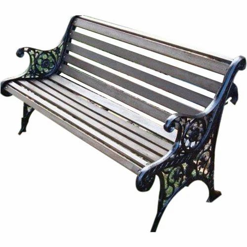 Cast Iron Garden Benches - Iron Standard Size Silver | Durable Rust Proof Eco-Friendly