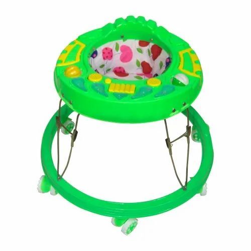 Kids Musical Round Walker - Plastic, Standard Size, Green | Durable, Eco Friendly, Comfortable, For 0-12 Months