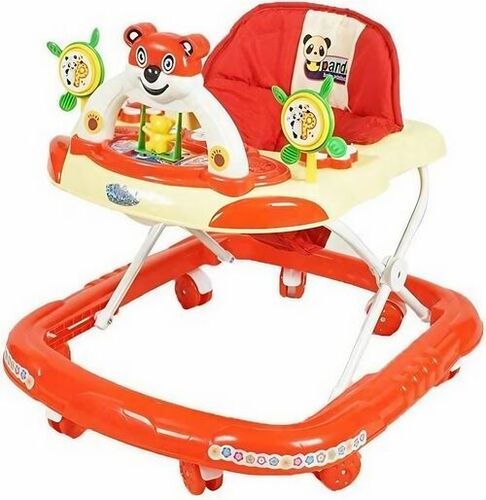 Panda 007 Adjustable Musical Baby Walker - Plastic, Standard, Orange | Durable, Eco Friendly, Comfortable for 0-12 Months