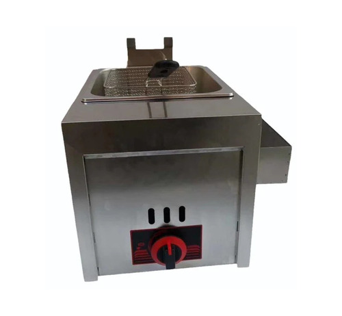 SS Gas Deep Fryer - Stainless Steel, 6 Ltrs, Semi Automatic | Polished, Rust Free, Rectangular, Gas Powered