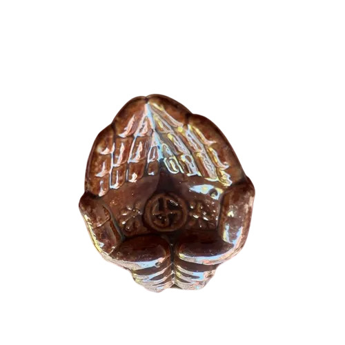 Ceramic Diya - Ceramic Brown Glossy Finish | Hand Diya Table Top Decorative