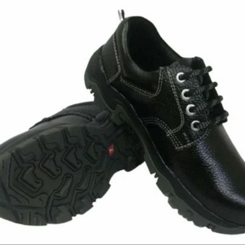 Double Sole Low Cut Zain Safety Shoes - Leather Custom Size Black | Extra-Durable Double-Layer Sole Slip Oil Abrasion Resistant