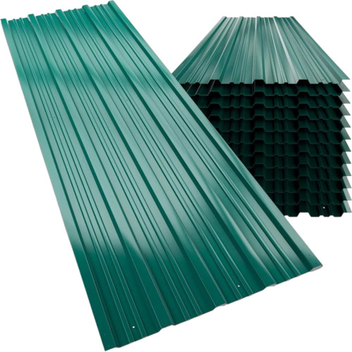 Green Color Coated Metal Roofing Sheet - Steel, Customized Size, Multi-Color, 0.45mm Thickness | Durable, Fine Finished, Perfect Surface