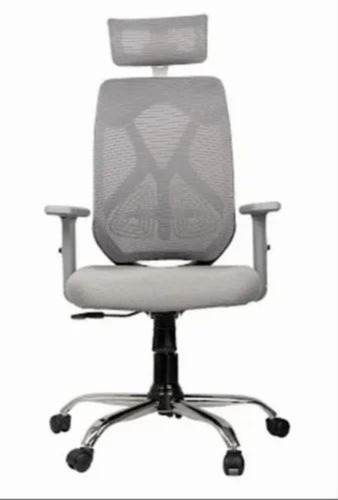 Grey Office Chair - Fabric Seat, High Back, Fixed Arms, Height Adjustable, Rotatable, Grey | Durable, Eco-Friendly, Modern Office Chair