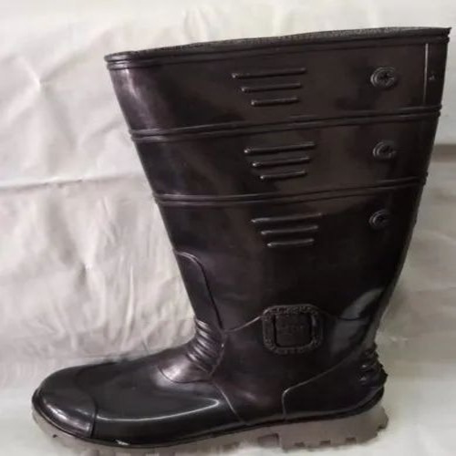 High Ankle Black Safety Shoes