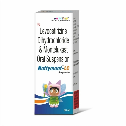 Nottymont-Lc Levocetirizine Dihydrochloride And Montelukast Oral Suspension, 60ml - Pediatric Liquid, Once Daily | Reduces Allergic Rhinitis And Supports Mild Asthma